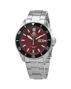 Men's Kanno Stainless Steel Red Dial Watch