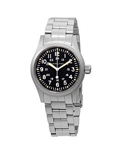 Men's Khaki Field Stainless Steel Black Dial Watch