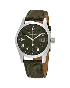 Men's Khaki Field Textile Green Dial Watch