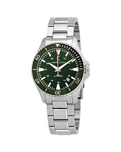Men's Khaki Navy Stainless Steel Green Dial Watch