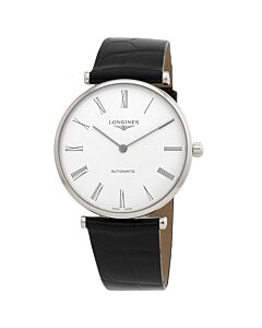 Men's La Grand Leather White Dial Watch