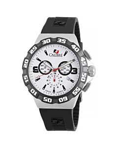 Men's Lancer Chronograph Rubber White Dial Watch