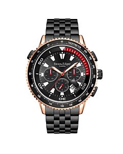 Men's Lap Timer Stainless Steel Black Dial Watch