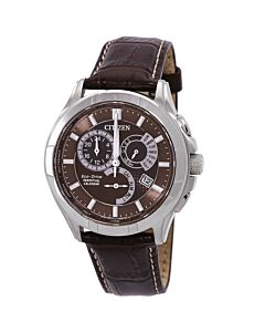 Men's Leather Brown Dial Watch