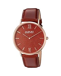 Men's Red Leather Red Sandstone Dial