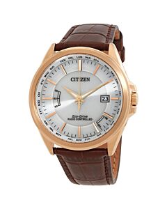 Men's Leather White Dial Watch
