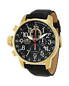 Men's I-Force Chronograph Cloth with Leather Backing Black Dial Watch