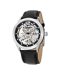 Men's Legacy Leather Black (Skeleton Centewr) Dial Watch