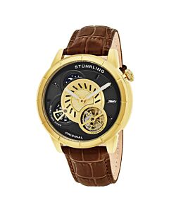 Men's Legacy Leather Gold-tone Dial Watch