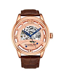 Mens-Legacy-Leather-Rose-Gold-tone-Dial-Watch