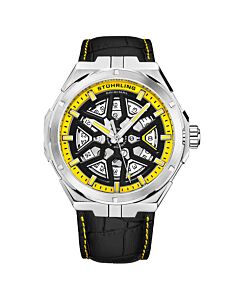 Men's Legacy Leather Yellow Dial Watch