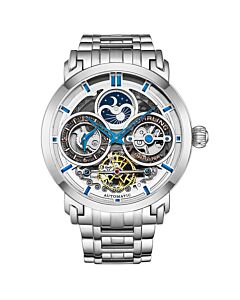 Men's Legacy Stainless Steel Silver (Skeleton Center) Dial Watch