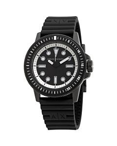 Men's Leonardo Silicone Black Dial Watch