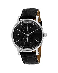 Men's Lexington Leather Black Dial Watch