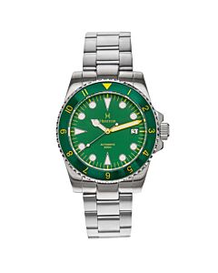 Men's Luciano Stainless Steel Green Dial Watch