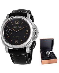 Men's Luminor Base (Calfskin) Leather Black Dial Watch