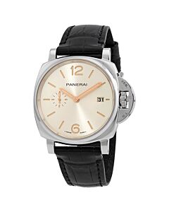 Men's Luminor Due Leather Ivory Dial Watch