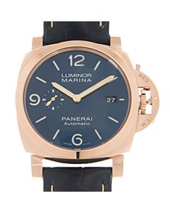 Men's Luminor Leather Blue Dial Watch