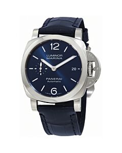 Men's Luminor Leather Blue Dial Watch