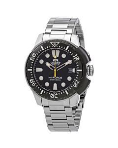 Men's M-Force Stainless Steel Black Dial Watch