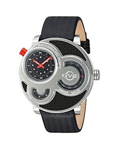 Men's Macchina Del Tempo Leather Black Dial Watch