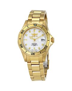 Men's Pro Diver 18K Gold Plated Stainless Steel White Dial