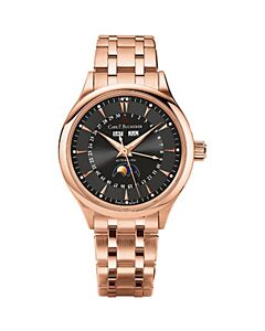 Men's Manero 18kt Rose Gold Black Dial Watch