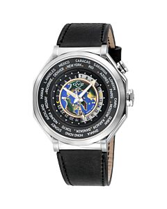 Men's Marchese Leather Black Dial Watch