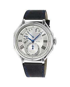Men's Marchese Leather Silver-tone Dial Watch