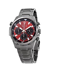Men's Marine Star Chronograph Stainless Steel Red Dial Watch