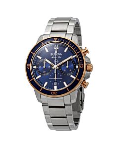 Mens-Marine-Star-Chronograph-Stainless-Steel-with-Rose-Gold-tone-Accents-Blue-Dial
