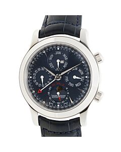 Men's Master Ultra Thin Perpetual Alligator Leather Blue Dial