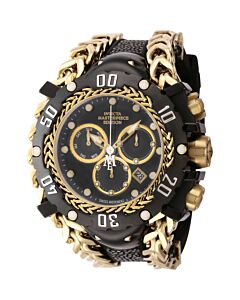 Men's Masterpiece Chronograph Genuine Stingray and Silicone and Stainless Steel Two-tone (Black and Gold-tone) Dial Watch
