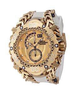 Men's Masterpiece Genuine Stingray and Silicone and Stainless Steel Gold Dial Watch