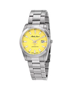 Men's Mathy Sunray Stainless Steel Yellow Dial Watch