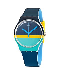Men's Ment'Heure Silicone Blue-Yellow Dial Watch