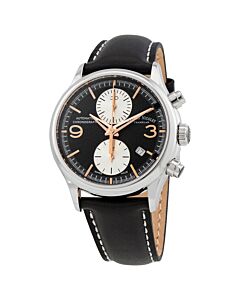 Men's MHA Chronograph Leather Black Dial Watch
