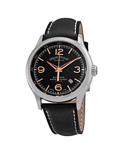 Men's MHA Leather Black Dial Watch