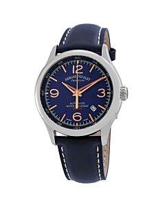 Men's MHA Leather Blue Dial Watch