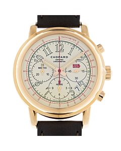 Men's Mille Miglia Chronograph Barenia Leather (matt) White Dial Watch