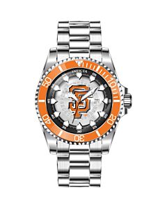 Men's MLB Stainless Steel Orange and Silver and White and Black Dial Watch