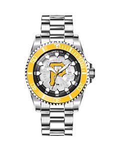 Men's MLB Stainless Steel Yellow and Silver and White and Black Dial Watch