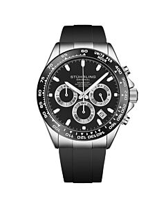 Men's Monaco Chronograph Rubber Black Dial Watch