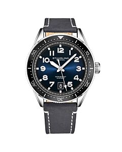 Men's Monaco Leather Blue Dial Watch