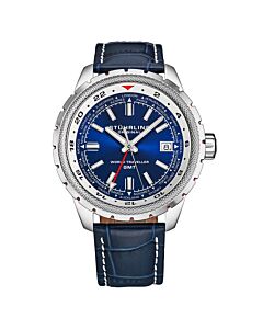 Men's Monaco Leather Blue Dial Watch
