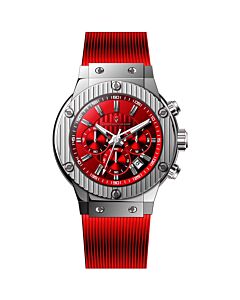 Men's Monarchy Chronograph Rubber Red Dial Watch