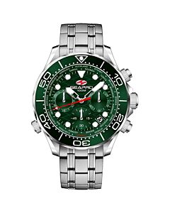 Men's Mondial Timer Chronograph Stainless Steel Green Dial Watch
