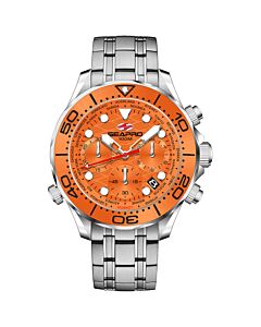Men's Mondial Timer Chronograph Stainless Steel Orange Dial Watch
