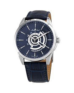 Men's Mondo Leather Blue Dial Watch