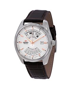 Men's Multi Year Leather White Dial Watch